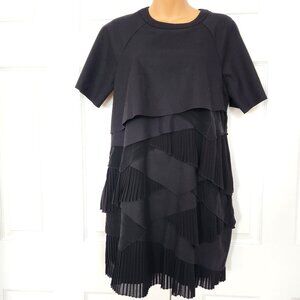 BANANA REPUBLIC HERITAGE COLLECTION BLACK TIERED PLEATED DRESS SIZE S/P